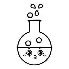 line drawing cartoon test tube