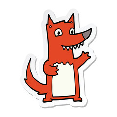 sticker of a cartoon wolf