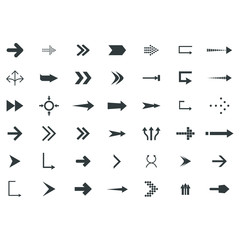 direction arrows icons set. road signs icons set. Vector illustration