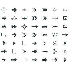 direction arrows icons set. road signs icons set. Vector illustration