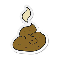 sticker of a cartoon gross poop