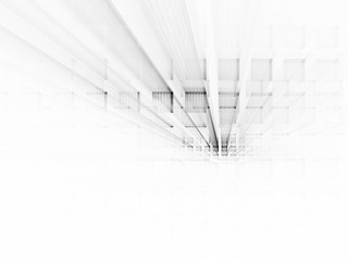 Abstract black on white background element. Fractal graphics 3d illustration. Science or technology concept.