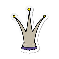 sticker of a quirky hand drawn cartoon gold crown