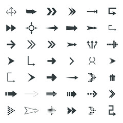 direction arrows icons set. road signs icons set. Vector illustration