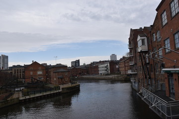 Fototapeta na wymiar British cityscape along the river