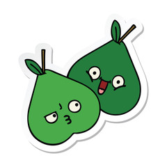 sticker of a cute cartoon pears
