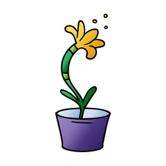 gradient cartoon doodle of a house plant