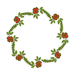 Vector illustration frame flower pink elegant with greeting card hand drawn