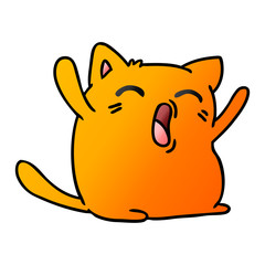 gradient cartoon of cute kawaii cat