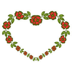 Vector illustration frame flower pink elegant with greeting card hand drawn