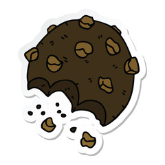 sticker of a quirky hand drawn cartoon cookie