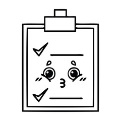 line drawing cartoon check list