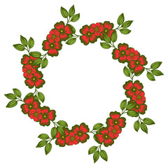 Vector illustration texture red flower frames bloom for invitation cards hand drawn