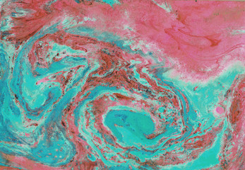 abstract  pink green  marble texture, acrylics art