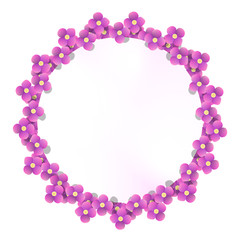 Frame of pink flowers