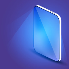White phone in the form of a left isometric.
