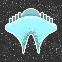 Alien spaceship. Flat style.