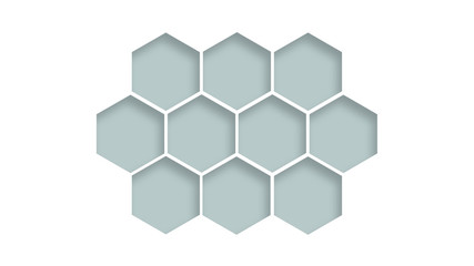 White hexagons background. Abstract geometric structure