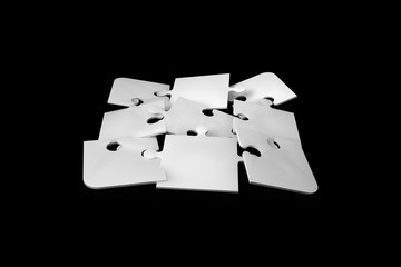 Jigsaw Puzzle Pieces on Dark Background