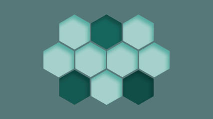 Green hexagons background. Abstract geometric technology structure