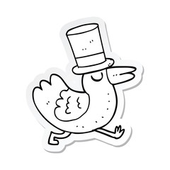 sticker of a funny cartoon bird