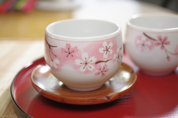 桜の模様の湯飲み茶わん