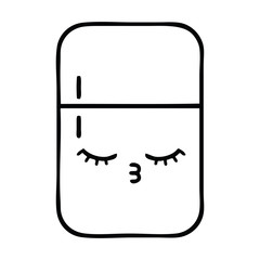 line drawing cartoon fridge freezer