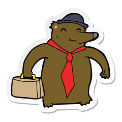 sticker of a cartoon business bear