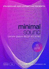 Music poster. Geometric discotheque banner layout. Dynamic gradient shape and line. Neon music poster. Electro dance dj. Electronic sound fest. Club event flyer. Techno trance party.
