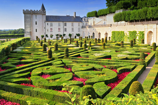 Villandry Castle with garden Indre et Loire Centre France.