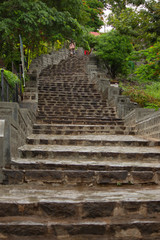 Fototapeta premium Steps leading to Jejuri temple of Lord Khandoba, Pune District, Maharashtra, India.