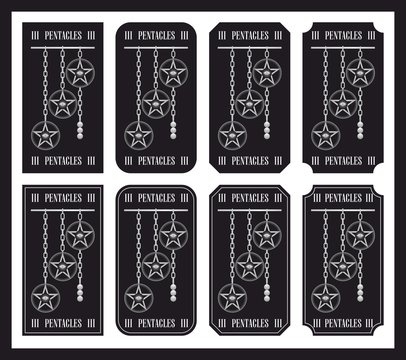 Three of pentacles Tarot of the symbols black and white