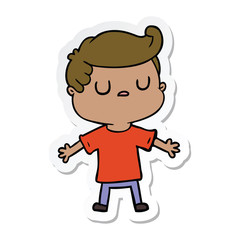 sticker of a cartoon aloof man