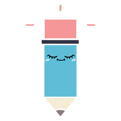 flat color retro cartoon pencil