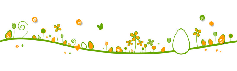 Welle Oster Landschaft Ostereier Wiese Eier Banner © eflstudioart