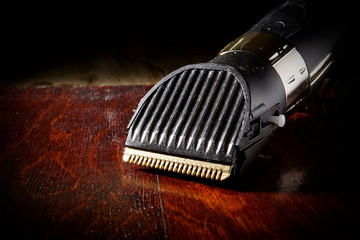 Electric shaver on the table