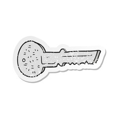 retro distressed sticker of a cartoon door key