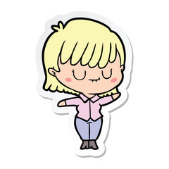 sticker of a cartoon woman