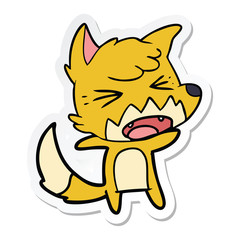 sticker of a angry cartoon fox