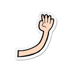 sticker of a cartoon arm