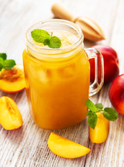 Nectarine juice with fresh fruits