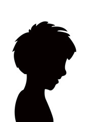 a child head silhouette vector