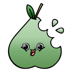 gradient shaded cartoon green pear