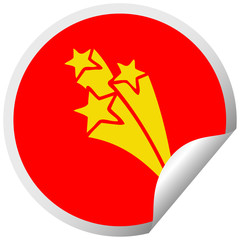 circular peeling sticker cartoon shooting stars