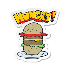 sticker of a cartoon burger