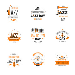 Jazz music day international holiday trumpet and saxophones
