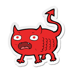 sticker of a cartoon little imp