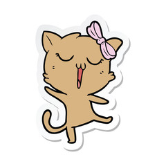 sticker of a cartoon cat