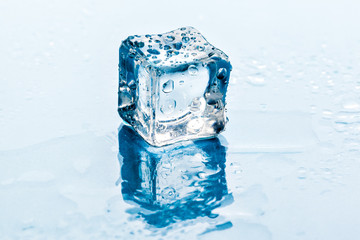 ice cubes on white background.