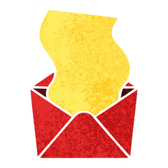 quirky retro illustration style cartoon letter and envelope